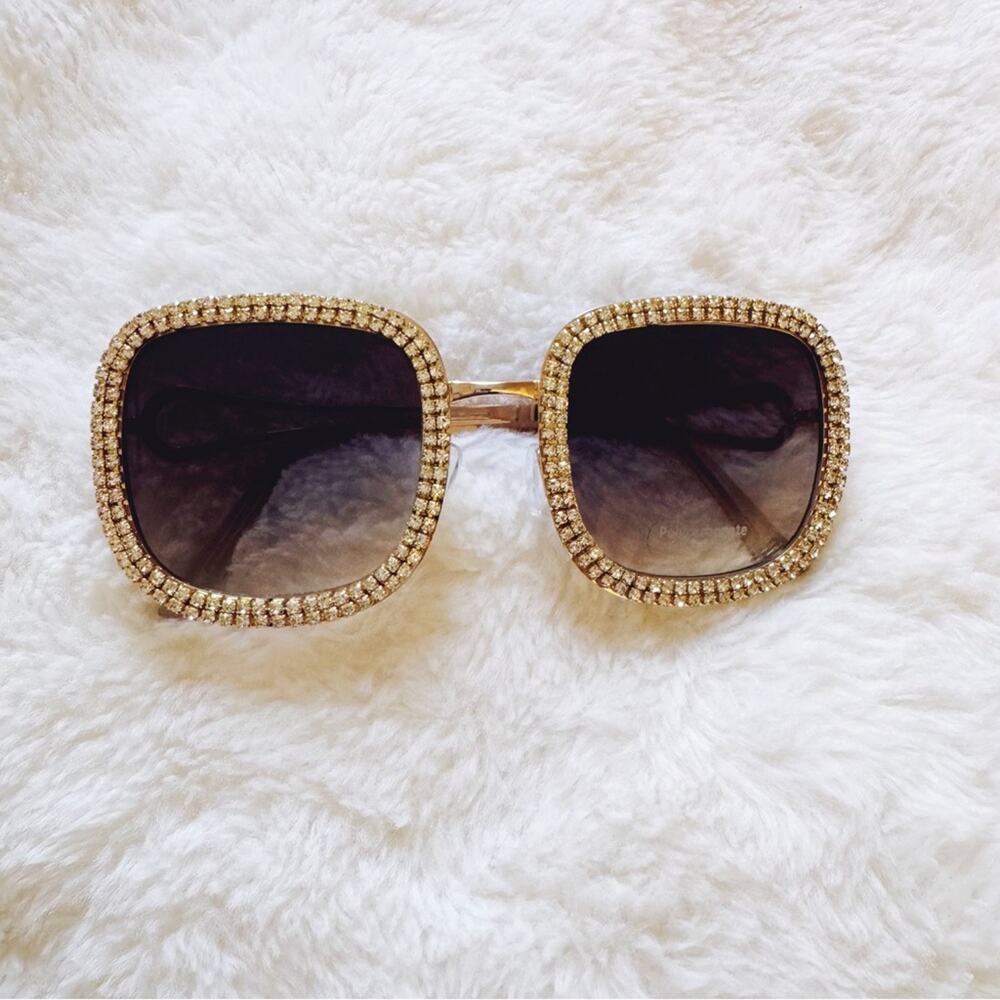 Avelina Black & Blue Crystal Embellished Sunglasses - Picture 2 of 10